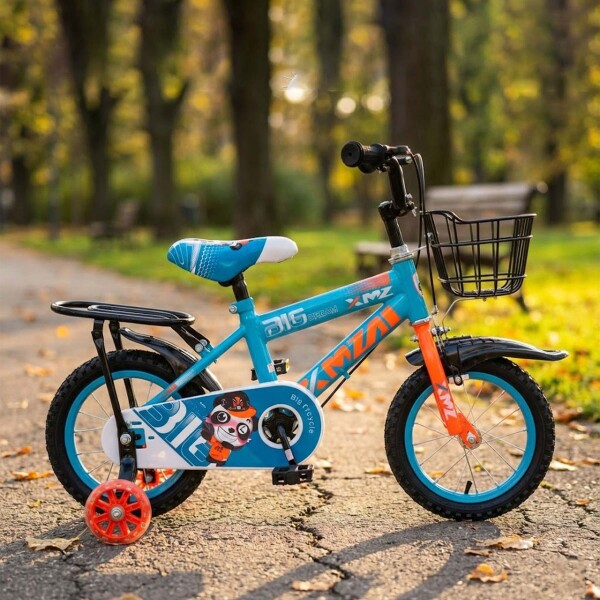 Bicicleta Infantil XMZ Rodado12 Canasto Parrilla Guardabarro Celeste 1