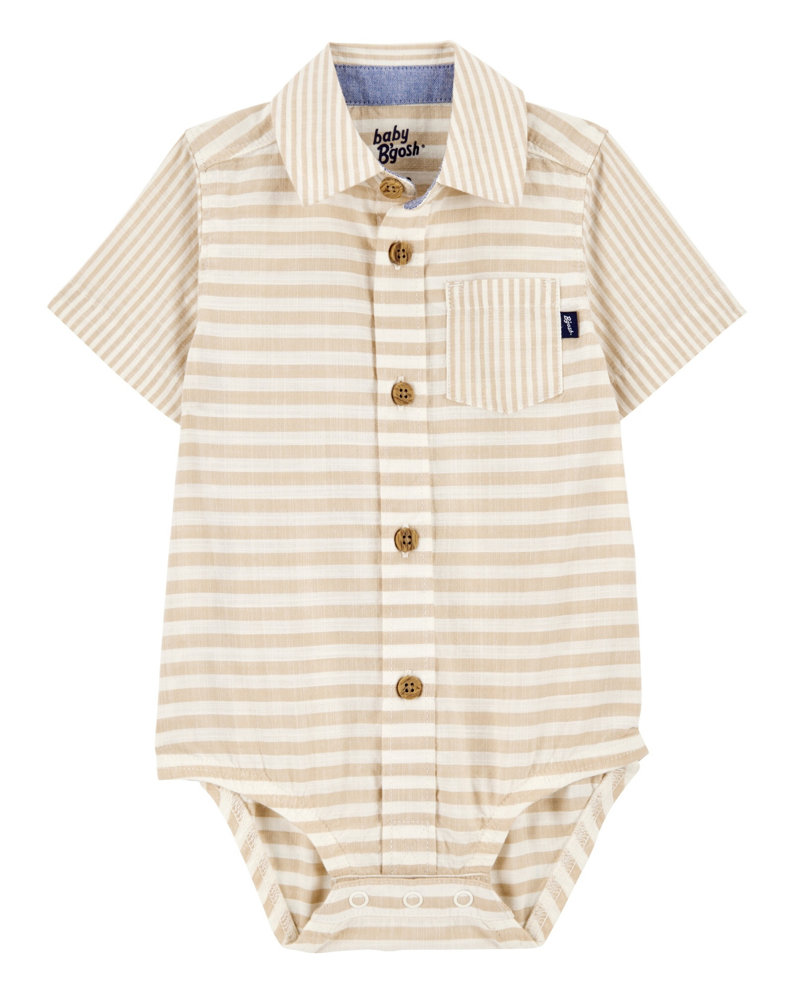 Body tipo camisa, de algodón, diseño a rayas Sin color