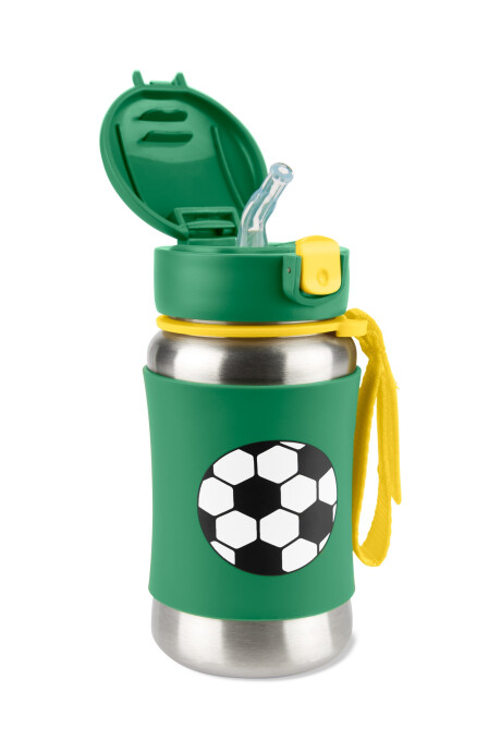 Botella acero inoxidable con sorbito, diseño fútbol Botella acero inoxidable con sorbito, diseño fútbol