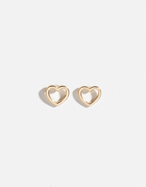 Aros Pasantes Metal Aros De Corazón - Dorado