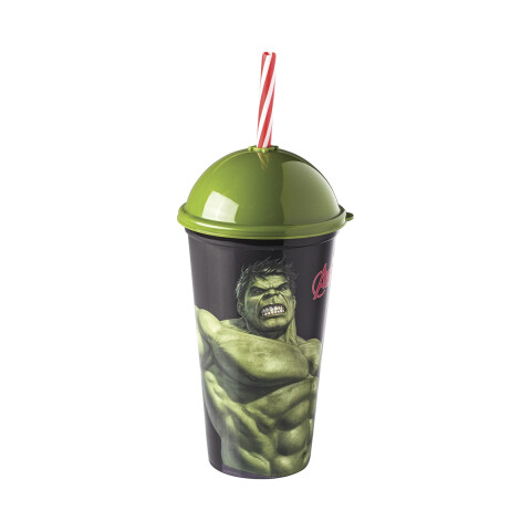 Vaso Plástico Milkshake con Pajita 500 ml Spiderman y Avengers U