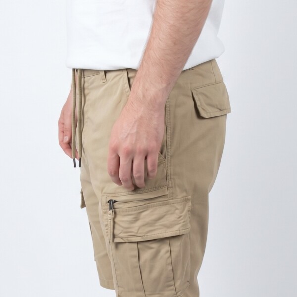 Bermuda Zip Cargo Beige