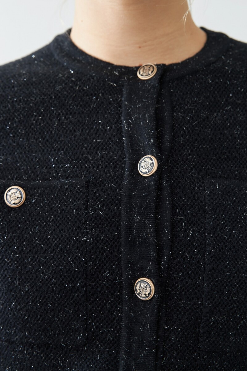 Chaqueta tejida con bolsillos negro