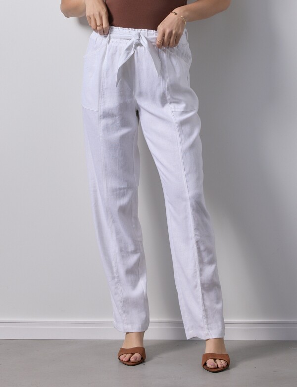 Pantalon Lino Lazo BLANCO