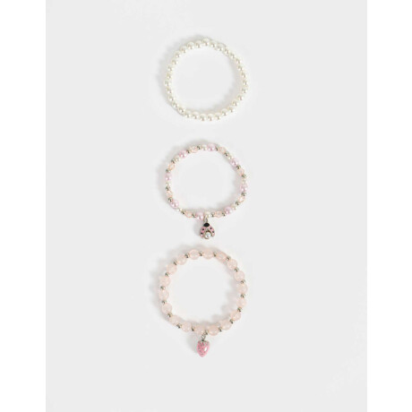 Pulseras Infantiles Con perlas Plateado