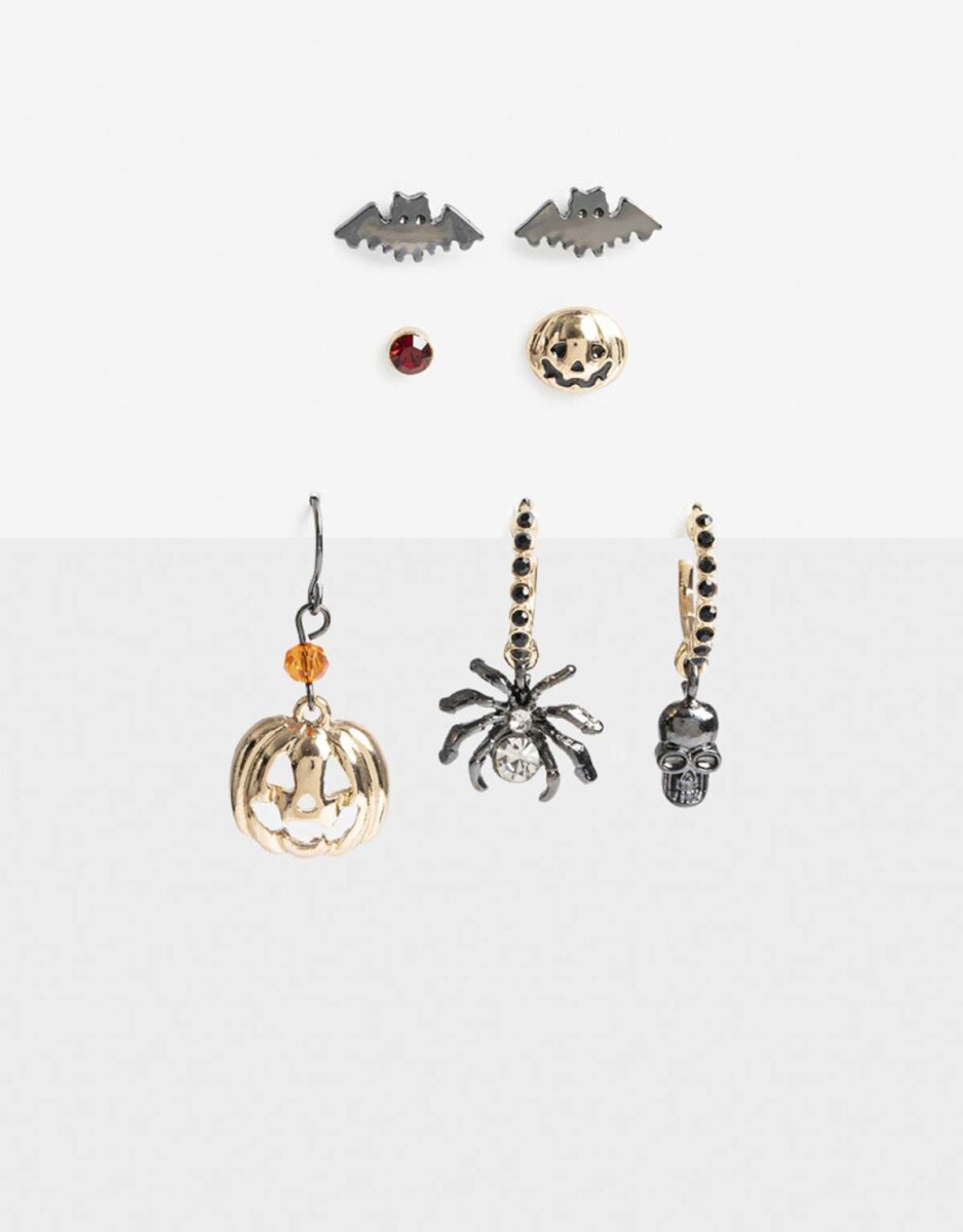 Set De Aros Halloween - Combinacion Multicolor 