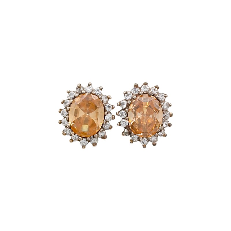 Caravanas Oval-Plata 925-Piedra Zirconia-CA3457 Conpiedra