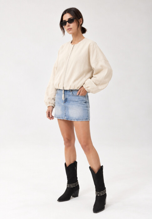 Campera Bomber Beige
