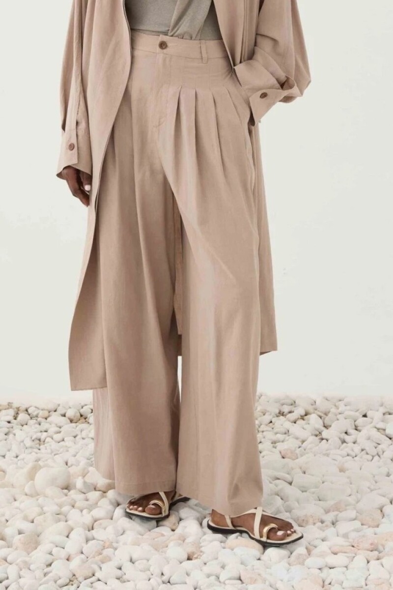 PANTALÓN ANCHO Beige