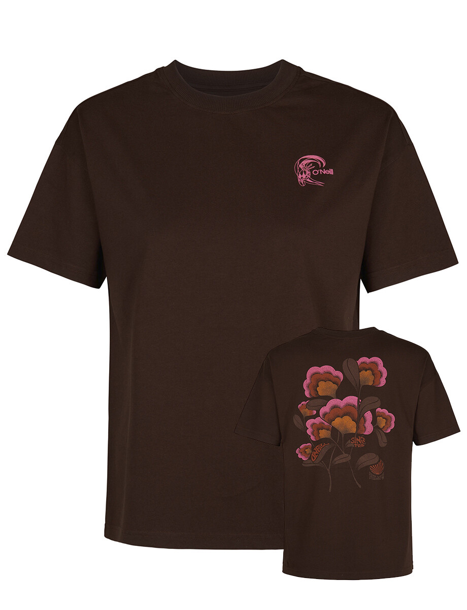 Remera O'Neill Women Back Print Loose - Cafe 