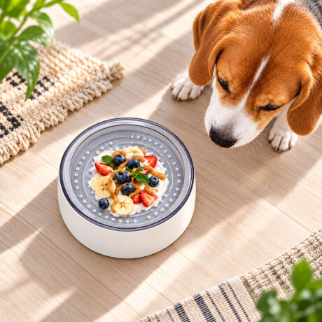 Plato Bebedero Anti Salpique Mascotas 3L Filtro Carbón Blanco