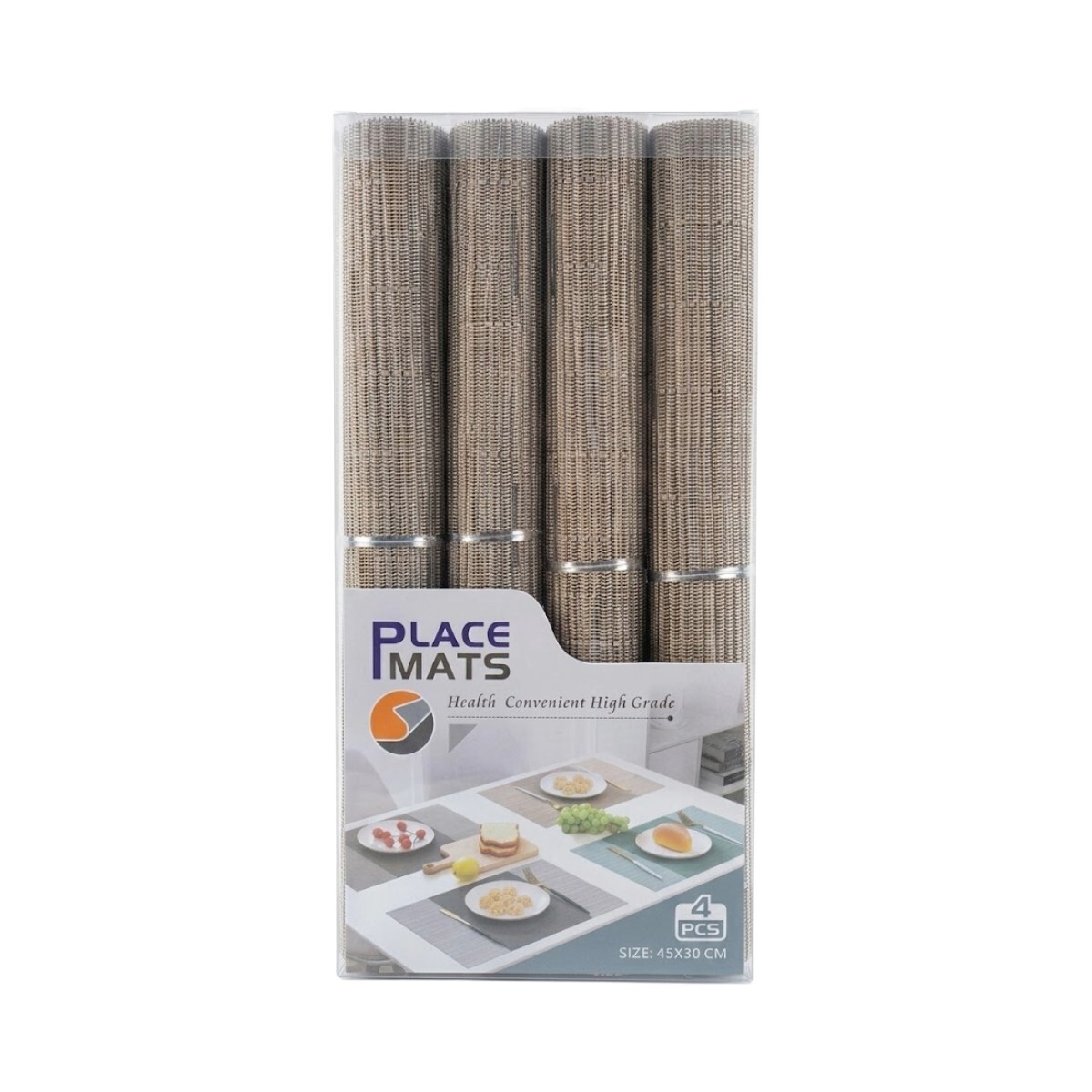 SET INDIVIDUAL RECT BEIGE COMB 30X45CM 4PZAS 