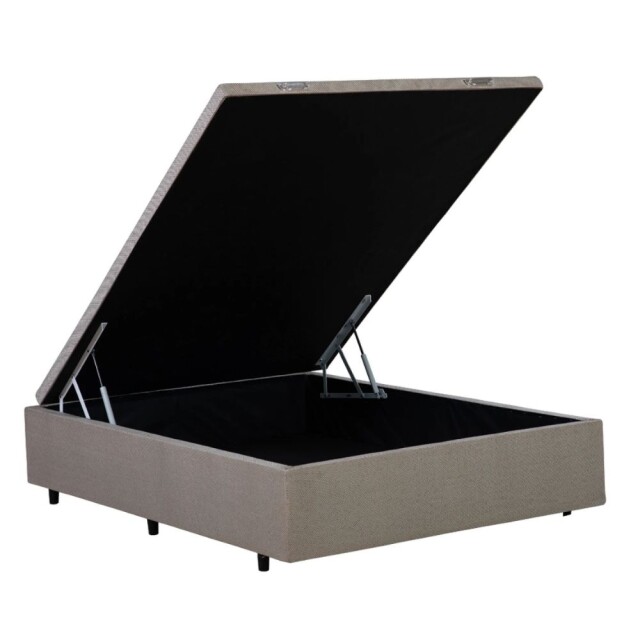 BOX BAÚL PLAZA Y MEDIA BASE GUADARROPA CAMA BEIGE