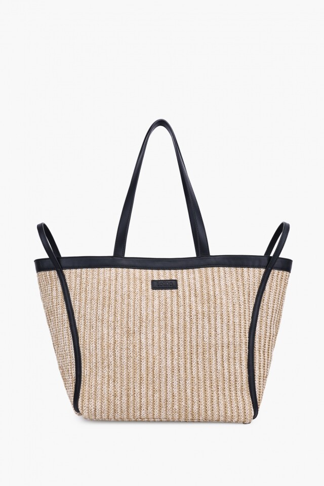 Bolso rafia beige