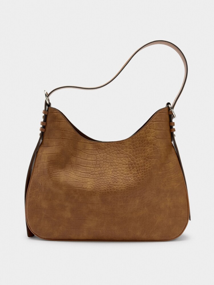 Bolso De Hombro Con Grabado Animal camel