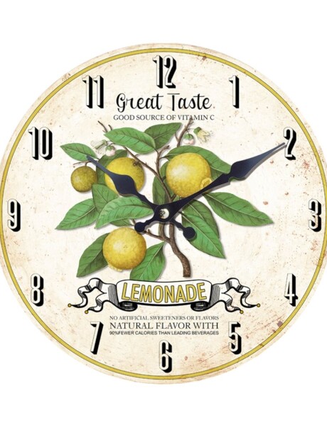 RELOJ DE PARED MDF D28.8X3.5CM LEMONADE GREAT TASTE RELOJ DE PARED MDF D28.8X3.5CM LEMONADE GREAT TASTE