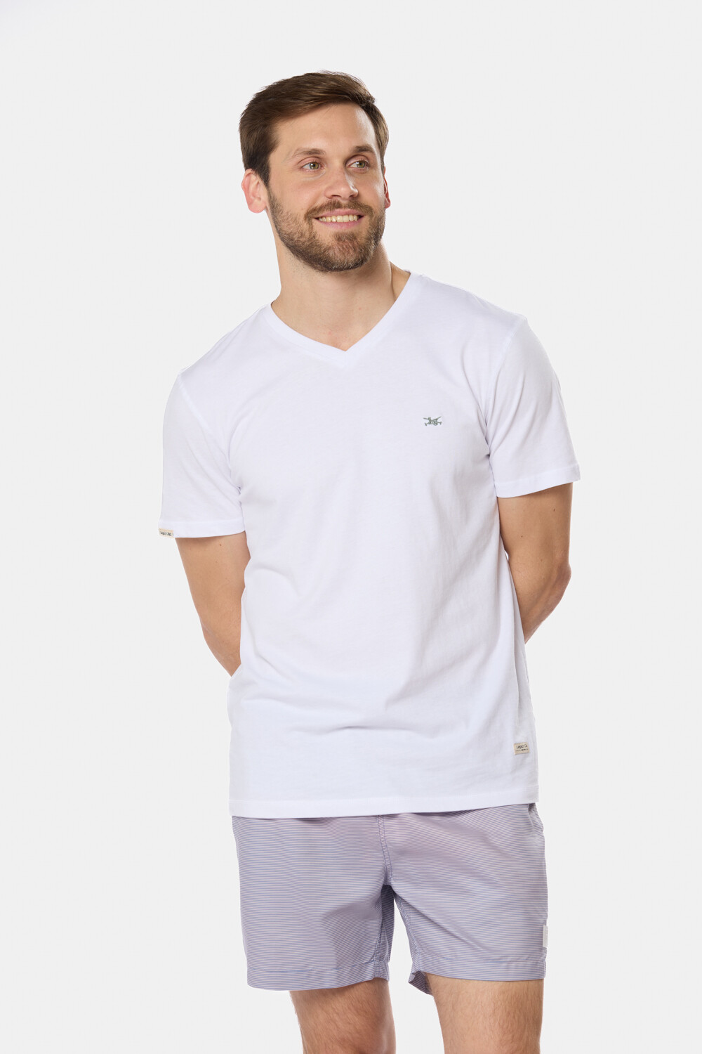 SHORT DE BAÑO RAYADO Rosa