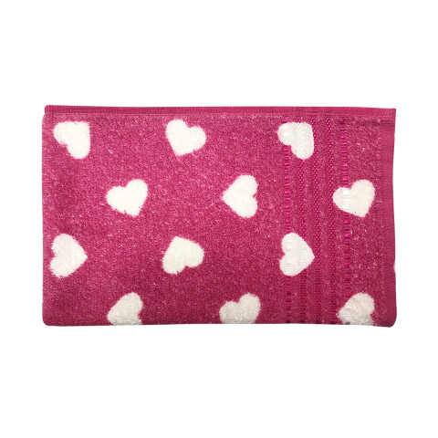 Toalla Social Estampada Prisma Dohler 30 x 45 cm Corazón Rosa