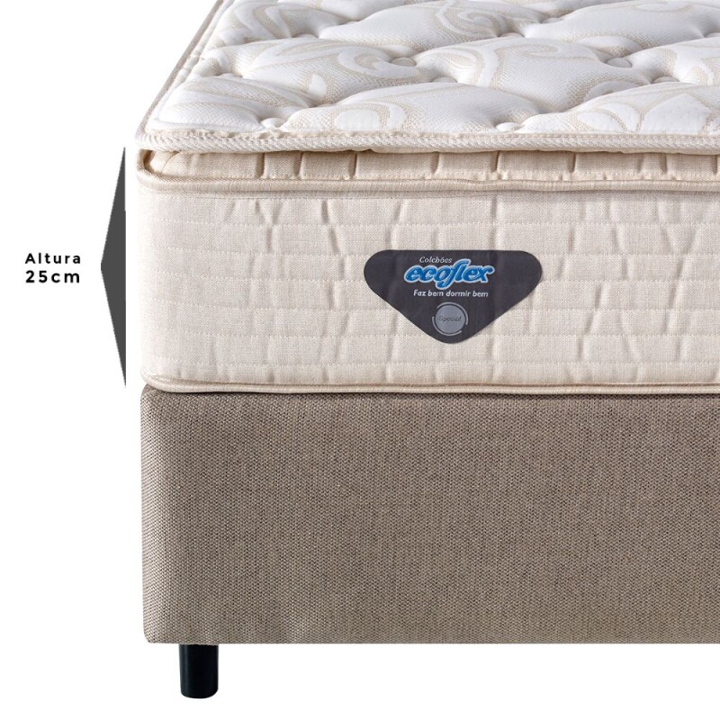 Colchón Ecoflex 1 Plaza y Media Densidad 60 c/pillow 1.20x1.90x25cm Colchón