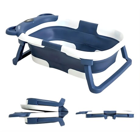 Bañera Compacta Y Portátil Bebesit Con Doble Plegado y Detector Temperatura Azul