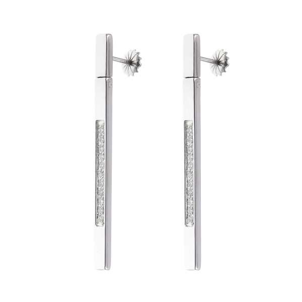 Caravanas Micaela de oro blanco 18k con brillantes Caravanas Micaela de oro blanco 18k con brillantes