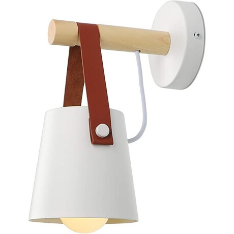 Aplique Moderno Metal Madera Vintage Nordico Calidad Blanco