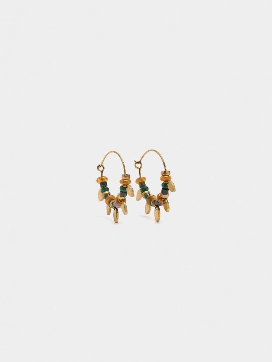 Aros Con Cuentas Efecto Piedra multicolor