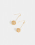 Aros Colgantes Largos De metal Aros Colgantes Bolita - Dorado