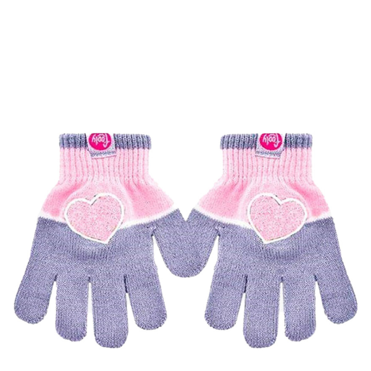 Guantes Infantiles Footy Corazón - Gris - Rosa 