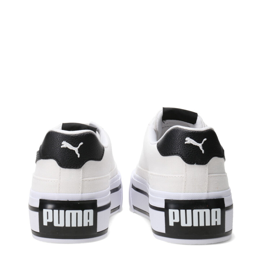 Championes de Mujer Puma Court Classic Vulc Fs Plataforma Blanco - Negro