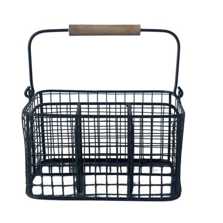 ORGANIZADOR DE CUBIERTOS HIERRO NEGRO 37449