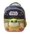 Mochila infantil 3D Baby Yoda Tafeta Grande 40 x 30 cm Negro