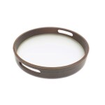 BANDEJA MDF/VIDRIO D35x4CM MARRON BANDEJA MDF/VIDRIO D35x4CM MARRON