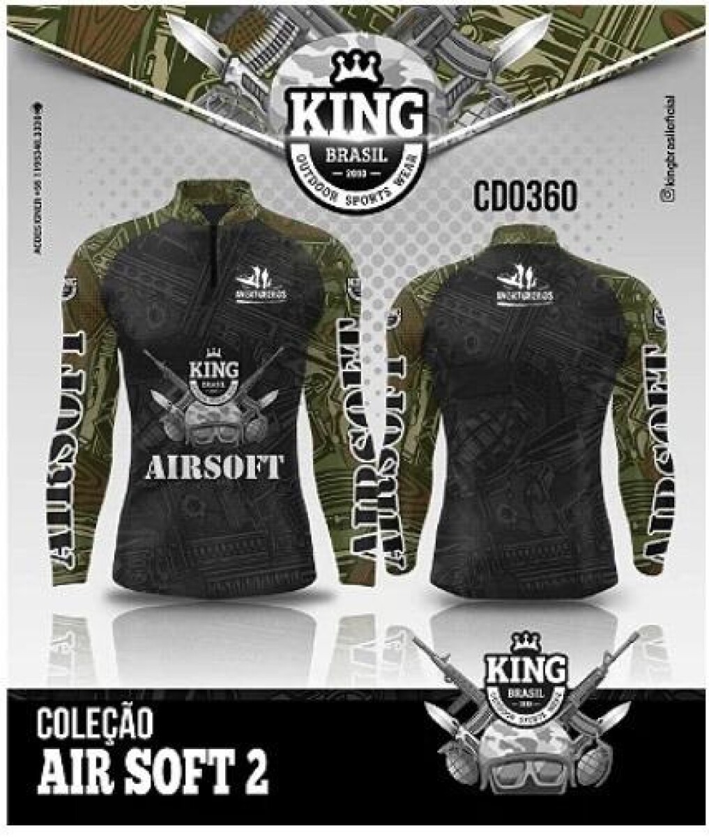 Remera Army con protección solar − King Brasil - Negro 