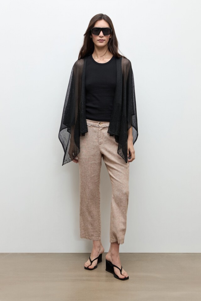 Ruana tejida lurex negro
