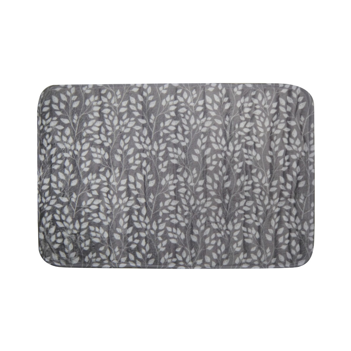 Alfombra Baño con Memoria Microfibra 40x60 - 8064 HOJAS GRIS 