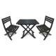 Set x2 Silla Plegable Simil Madera + Mesa Plegable NEGRO