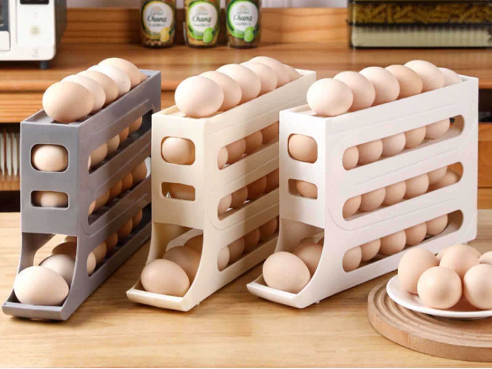 Dispensador organizador de huevos 4 niveles - Dispensador Organizador De Huevos 4 Niveles 