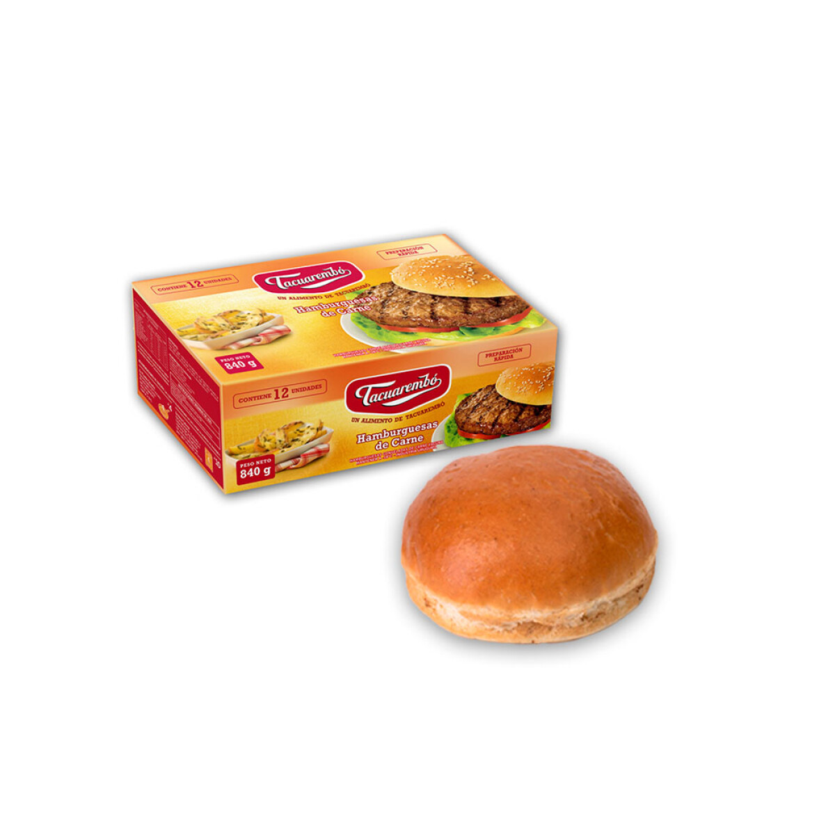 Hamburguesa Tacuarembo Roja X 12 Und. + 12 Tortugas Pangiorno 