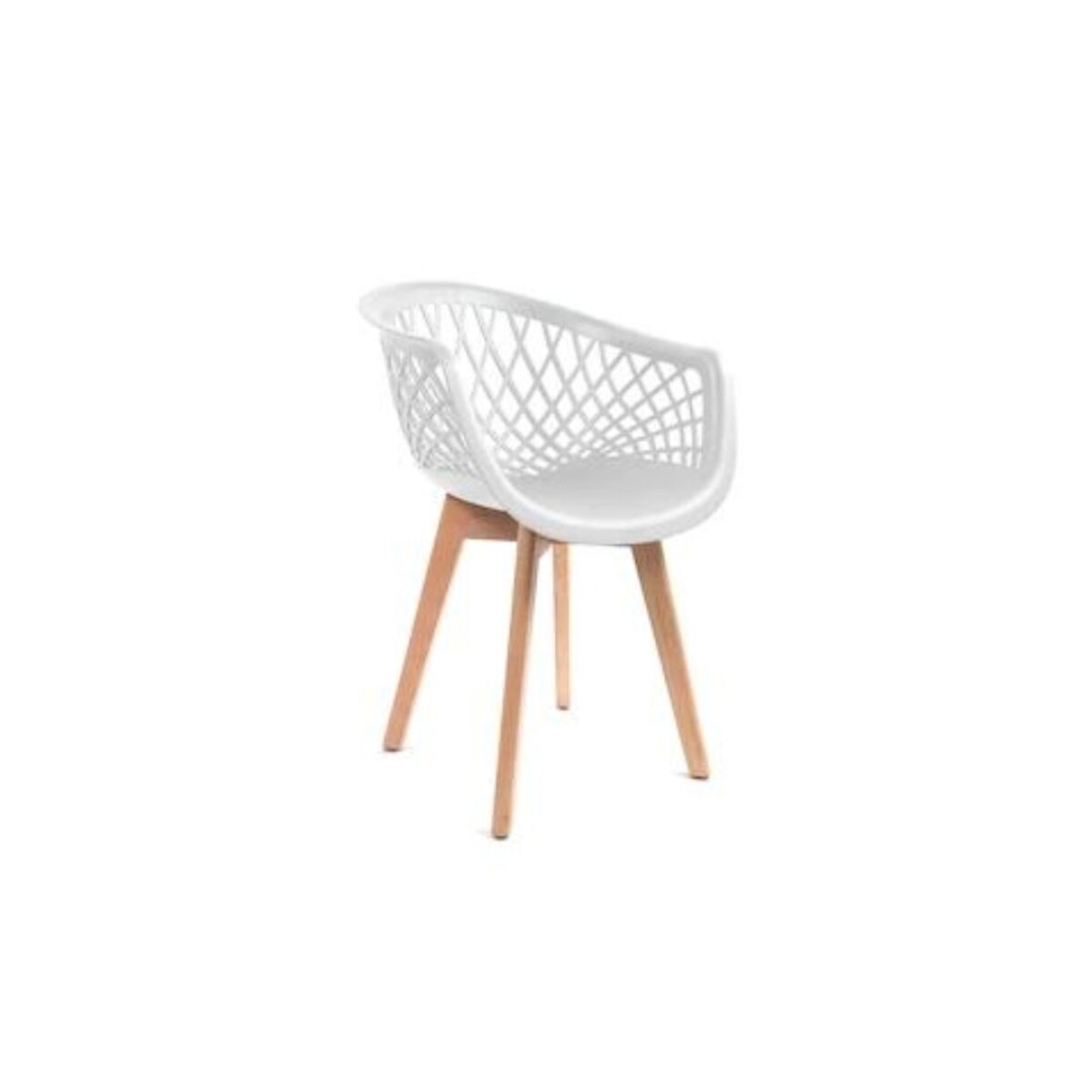 Silla de Comedor con Posabrazos Emporio Tiffany Web Wood - BLANCO 