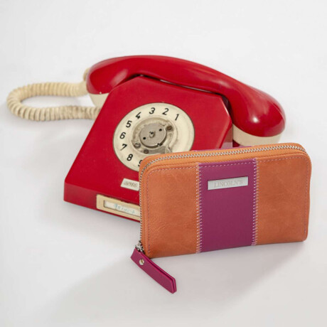 Billetera dedalera Mandarina y Fucsia