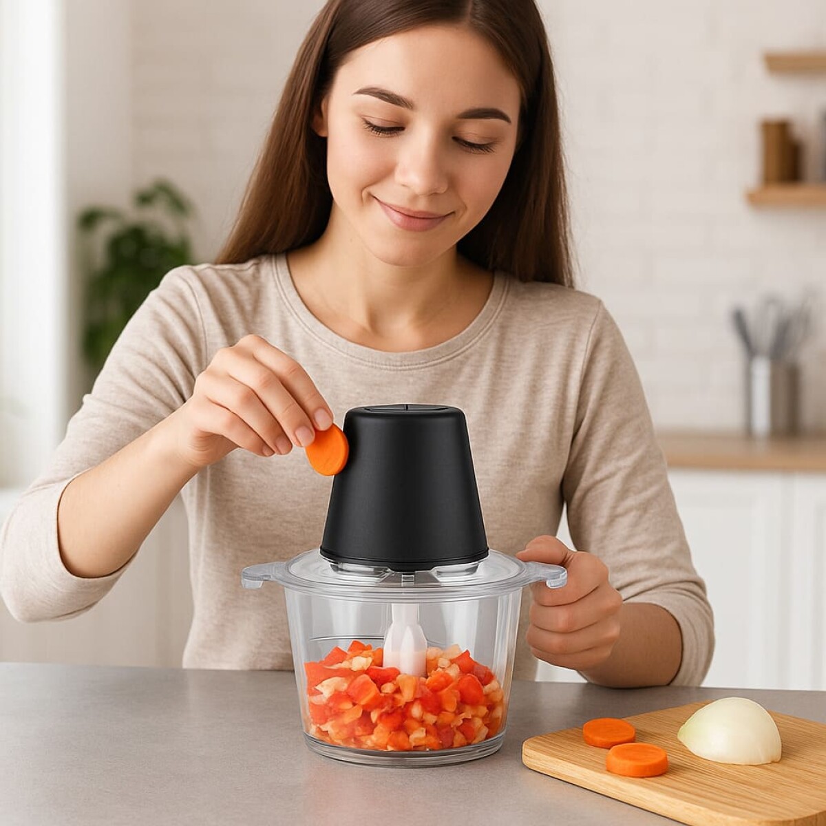 Procesadora De Alimentos 2 Litros RAF R.7011 600w 2 Velocidades - Negro 