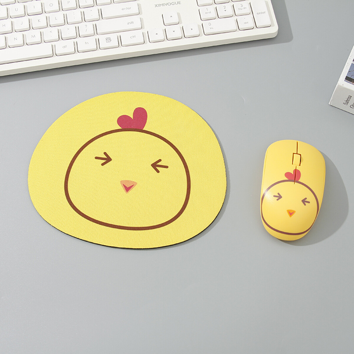 Mouse & Mouse Pad - Pollito - Amarillo 