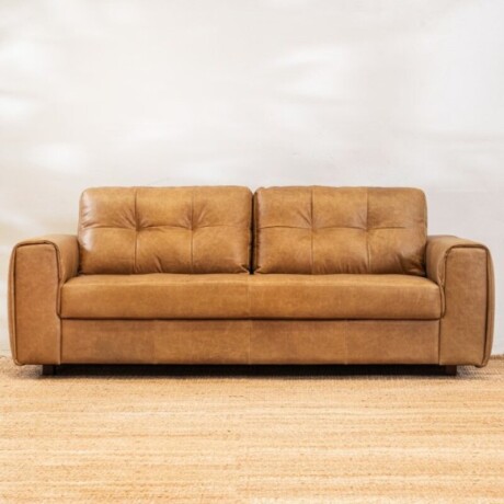 Sillón Cuero Raffaello 3 Cuerpos Camel U