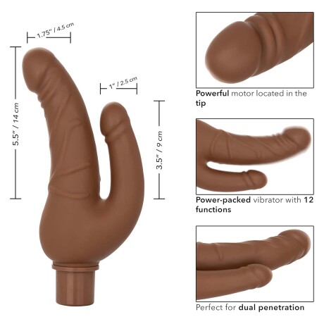 Vibrador Doble Power Stud Over and Under Calexotics Marrón
