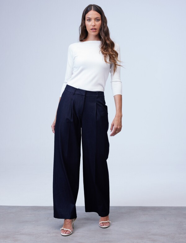 Pantalon Denim Wide Leg MARINO
