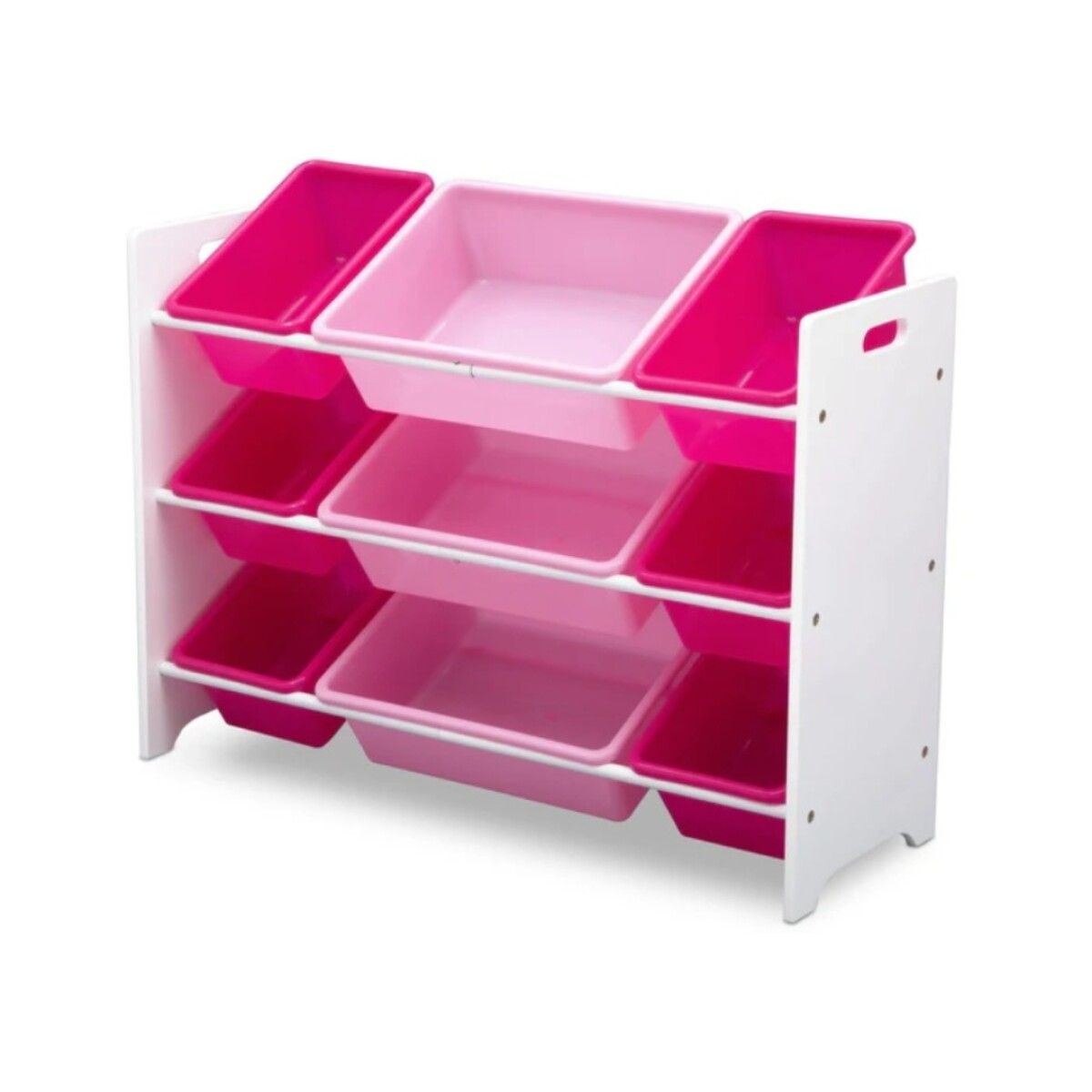 Organizador de 9 contenedores de plástico rosado y fucsia - ROSA-BLANCO 