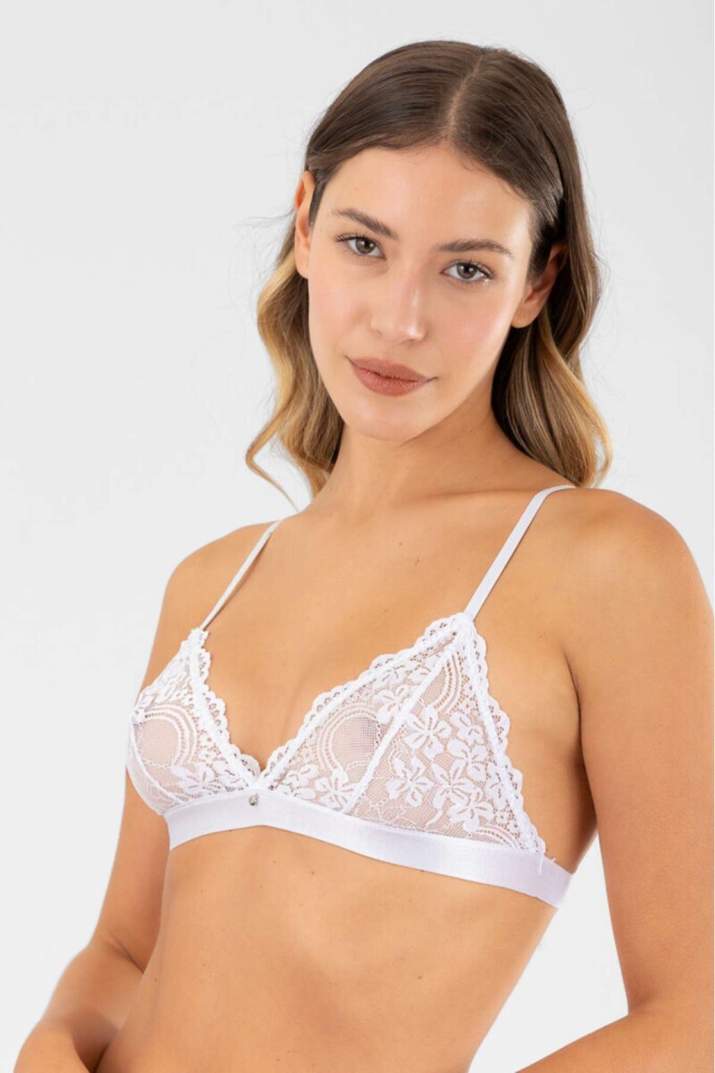 Soutien triangulo orquidea - Blanco 