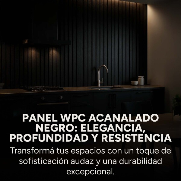 Pack x100 Wpc Simil Madera Wall Panel Lambrin 2.90m x 16.7cm Color Negro