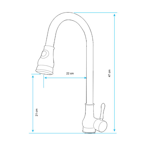 GRIFO DE COCINA DE MESADA 35MM CON EXTENSIBLE,CROMADA CROMO